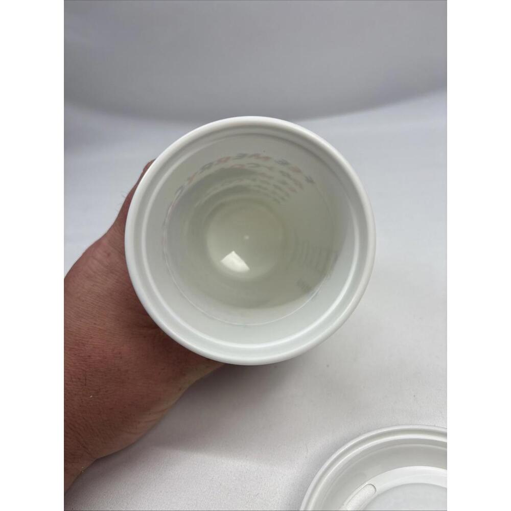 Starbucks Coffee Reusable Travel Plastic Cups 16oz w Lid 2013 White Merry Coffee - Picture 6 of 7